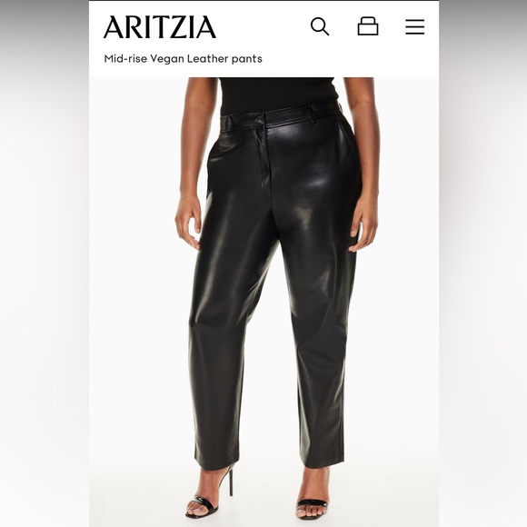 Aritzia Babaton Mid rise vegan leather pants - Picture 6 of 7